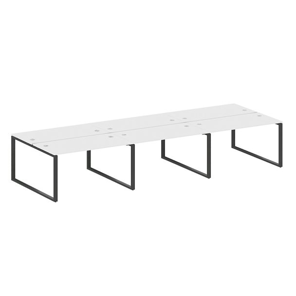 Metal System Р. ст. на 6 раб. места на О-образном м/к БО.СМ-6.3 Белый/Антрацит металл 4200*1475*750 - Вид 1