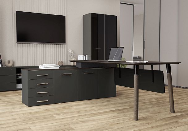 Fresco Гардероб узкий универсальный FRU.GB-101 Базальт UM 600*460*2000 - Вид 5