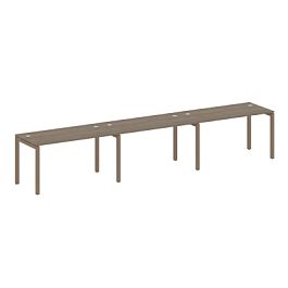 Metal System Quattro Р. ст. на 3 раб. места на П-образном м/к 50БП.СМ-3.3 Вяз/Мокко металл 4200*720*750 - Фото предпросмотра