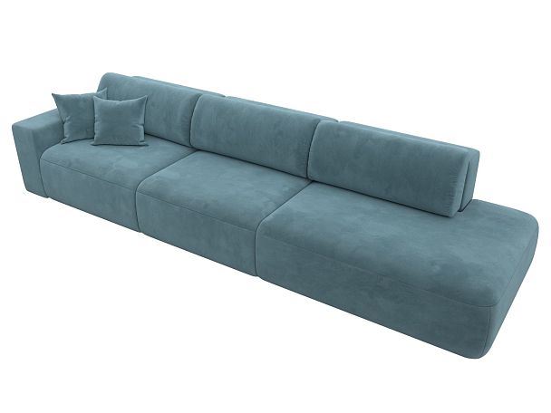 Диван прямой Лига-036 Модерн Лонг подлокотник слева Велюр бирюзовый - Вид 6
