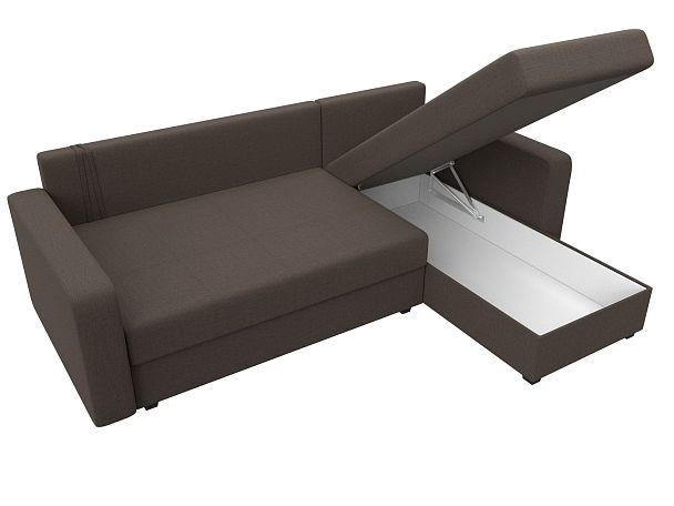 Диван угловой Ливерпуль Лайт правый угол Рогожка коричневый - Вид 9
