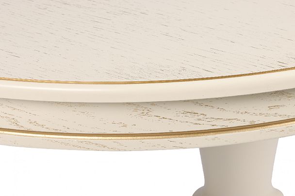 Стол деревянный раздвижной Арей 160(210)х90х76 Слоновая кость с золотой патиной - Вид 9