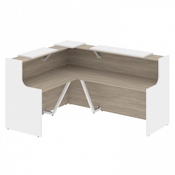 Ресепшн Г-образный "Onix" O.R-K-28 дуб аттик/белый - Вид 1