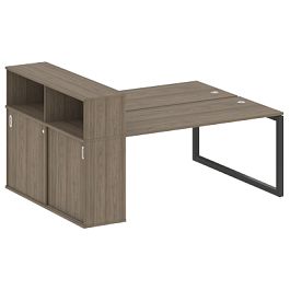 Metal System Quattro Р. ст. с шкафом-купе на О-образном м/к 50БО.РС-СШК-2.4 Т Вяз/Антрацит металл 2010*1475*1098 - Фото предпросмотра