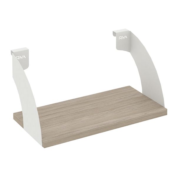 Навесные полки. Кронштейны+ЛДСП полка 400мм MAN-41-4 Дуб аттик/Белый металл 400*220*200 - Вид 1