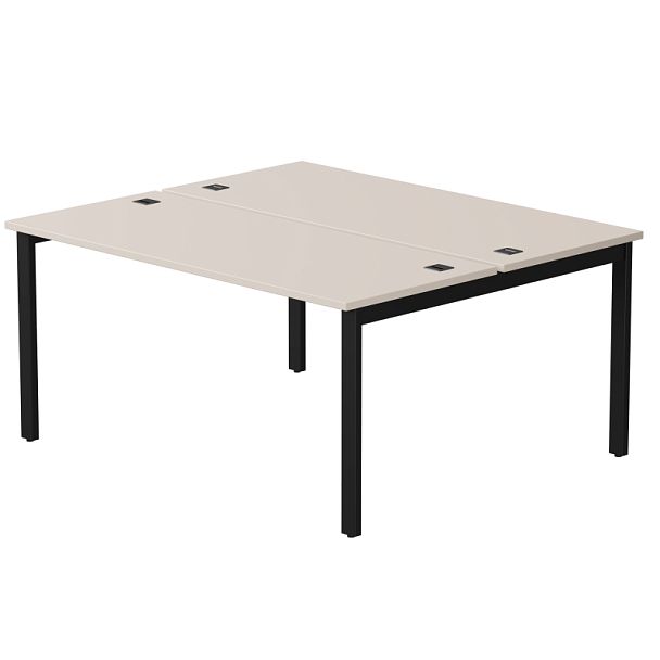 Бенч-система на 2 места Everprof EVO на металлокаркасе 1580х670(1370)x755 Кашемир/Черный - Вид 1