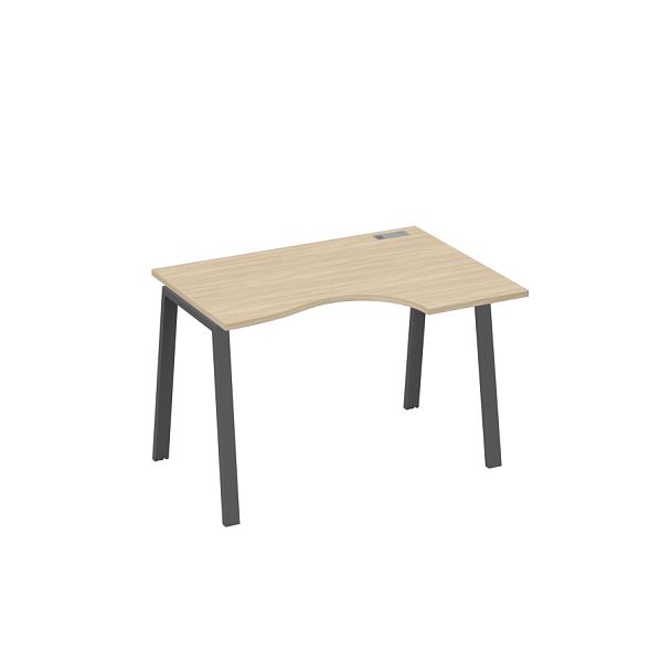 Стол эргономичный правый "Классика" на металлокаркасе TRE A4 А4 Б3 042 БП дуб скандинавский / металлокаркас антрацит - Вид 1