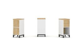 Style Project Набор стеллажа 1 сторон., 2 яр. SN.NS-211 Белый/Тиквуд Светлый/Металл Антрацит 387*400 - Фото предпросмотра