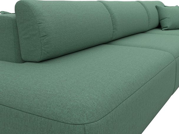 Диван прямой Лига-036 НПБ Модерн Лонг подлокотник справа Рогожка зеленый - Вид 4