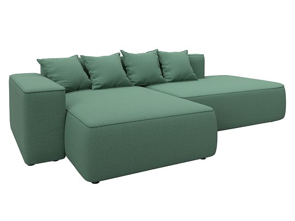 Диван угловой Лига-065 угол левый Рогожка зеленый - Вид 2