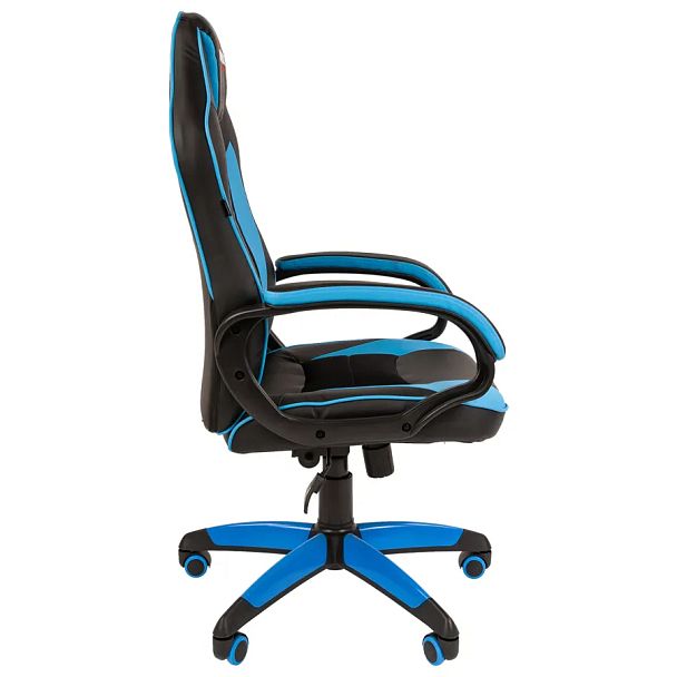 Кресло компьютерное BRABIX "Blaze GM-162", TW/экокожа, черное/голубое, 532578, 7083506 - Вид 4