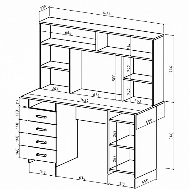Стол компьютерный Лайт-8 СН - Вид 2