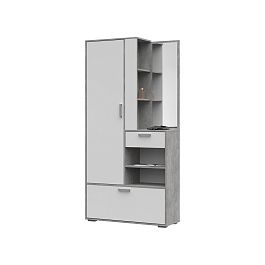 Денвер прихожая (1000х1950х354) ателье светлое/белый - Фото предпросмотра