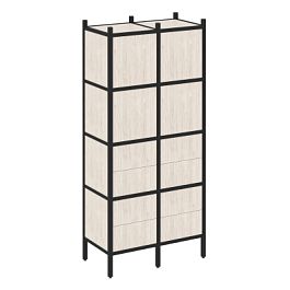 Loft Прямой стеллаж наборный VR.L-04 Денвер светлый/Чёрный металл 862*446*1869 - Фото предпросмотра