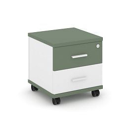 Concept Тумба мобильная 2 ящ. CN.TUM-001 W Кобо/Белый Бриллиант/Металл Белый 420*420*448 - Фото предпросмотра