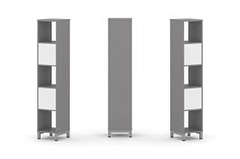 Стайл Проджект Набор стеллажа одностороннего, 5 ярусов SN.NS-511 Серый Пепел/Белый/Металл Серый 387* - Фото предпросмотра