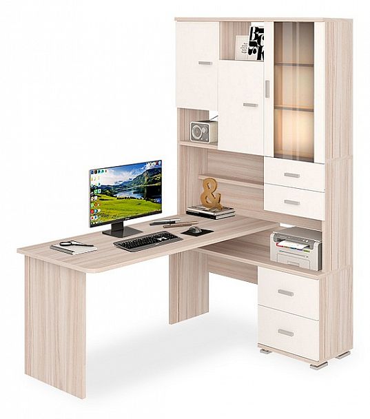 Стол компьютерный Домино СР-620/160 Карамель/Белый правый - Вид 1