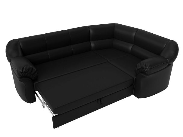Диван угловой Карнелла правый (полностью экокожа черная) - Вид 7