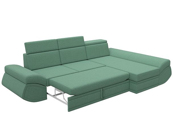 Диван угловой Лига-032 правый угол Рогожка зеленый - Вид 7