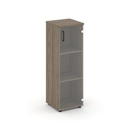 Стайл Проджект Шкаф средний узкий SN.STU.E-205(R) Вяз Благородный/Прозрачный/Черный Ручки 400*400*12 - Фото предпросмотра