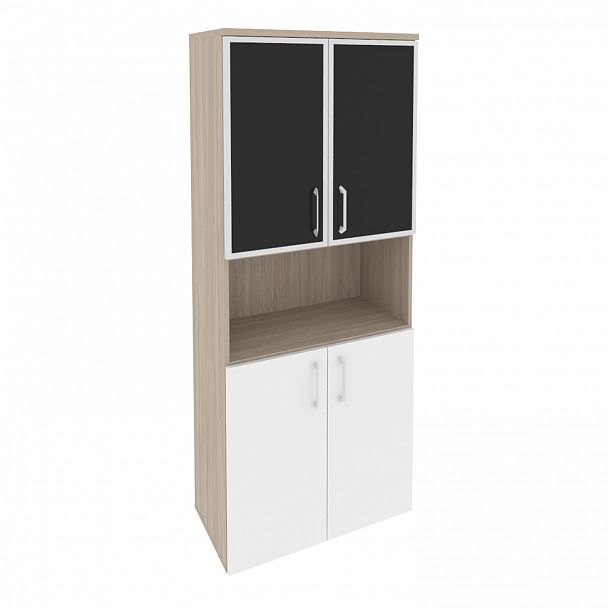 Шкаф "Onix" O.ST-1.4R white/black дуб аттик/белый - Вид 1