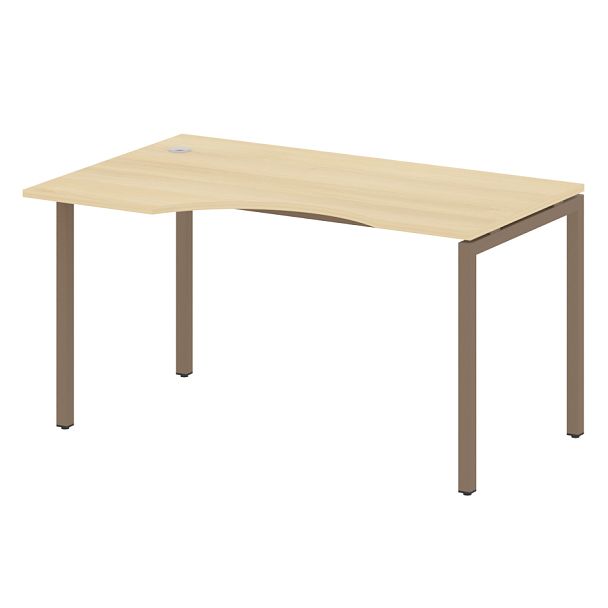 Metal System Quattro Стол криволинейный левый на П-образном м/к 40БП.СА-2 (L) Акация/Мокко металл 1400*900*750 - Вид 1