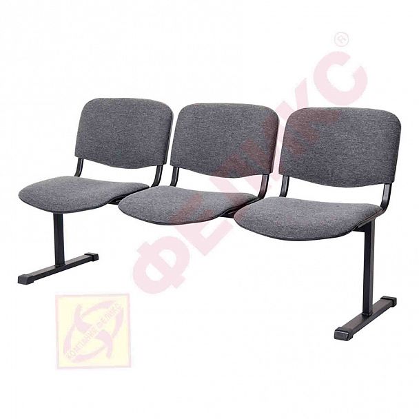Трим С  мод.СМ 113-03  секция 3-х местная "Кресла для залов ожидания" ТК-002960000597 серый - Вид 1