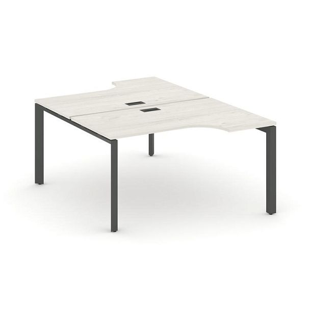 Style Project Next Рабочая станция эргономичная SN-59P.DRPA-021 Дуб Наварра/Металл Антрацит/Черный Заглушка 1380*1632/1992*750 - Вид 1