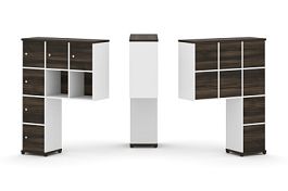 Concept Надставка высокая CN.ONV-009 Дуб Мали/Белый Бриллиант/Металл Черный 1099*350*1486 - Фото предпросмотра