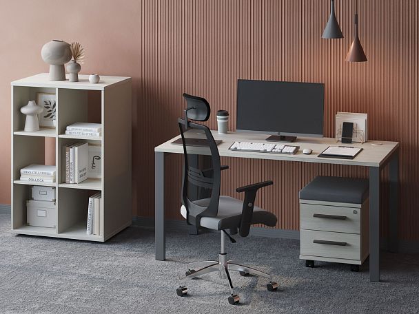 Экран на два стола New Line 120x37,5x1,8 дуб шамони светлый - Вид 6