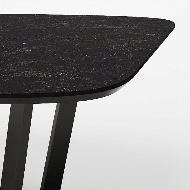 Стол овальный BENZ 160, керамика матовая, черная - Вид 4
