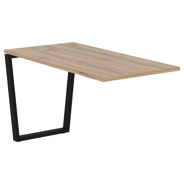 Брифинг-приставка EVB 1367 Дуб Денвер светлый/Черный 1360х670х750 EDIS - Вид 1