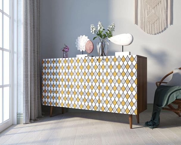 Комод Berber с двумя дверками и ящиками принт 22 арт BB17/Print_22 - Вид 3