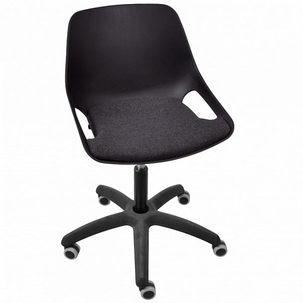 Стул Q5 c мягким сиденьем SW КРЕСЛО на черной Крестовине Somalia, черный - Вид 1