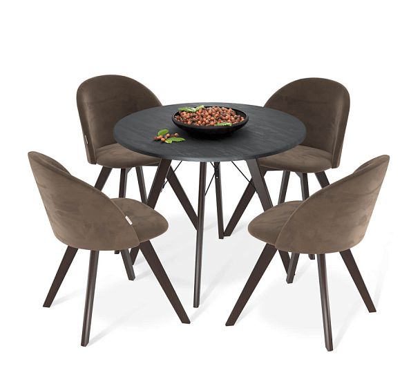 Обеденная группа Sheffilton SHT-DS250 каменный уголь/кофейный ликер/светлый орех - Вид 1