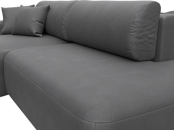 Диван угловой Лига-036 НПБ Модерн левый угол Искусственная замша серый - Вид 4