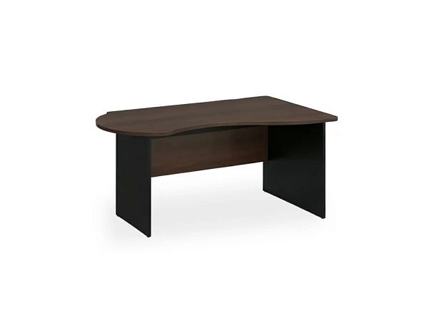 БЕРЛИН / BERLIN Стол асимметричный правый 1800х1200х740 Венге/Черный - Вид 1