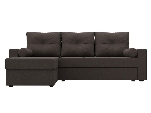 Диван угловой Верона Лайт левый угол Рогожка коричневый - Вид 2