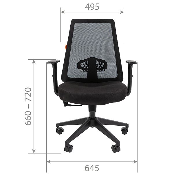 Офисное кресло CHAIRMAN 535 LT, ткань/сетка, черный - Вид 6