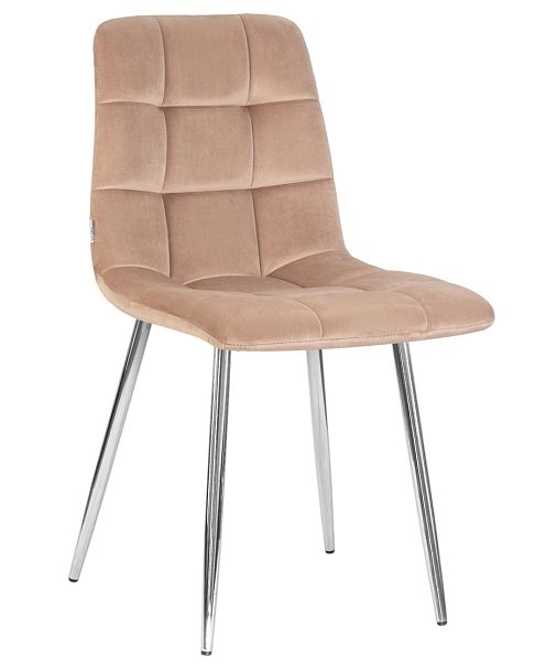 Стул обеденный DOBRIN ALEX (хром ножки, мокко велюр (V108-104), ) - Вид 1