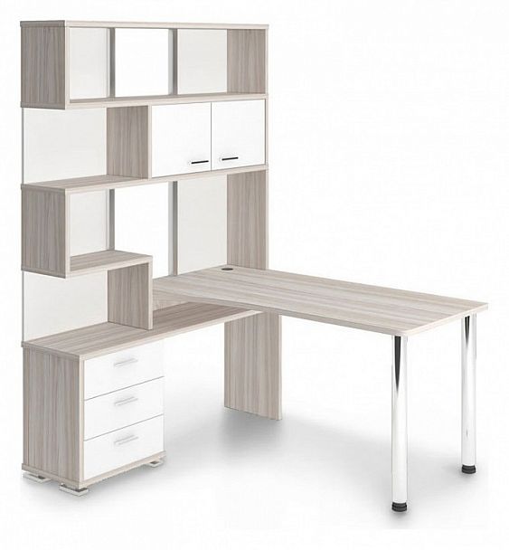 Стол компьютерный СР-420/150 Карамель/Белый левый - Вид 1