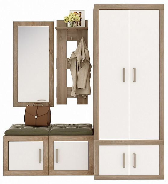 Стенка для прихожей Toivo ТОЙ-ПР 1 Белый/Нельсон - Вид 1