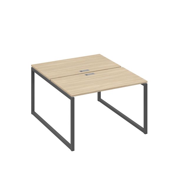 Рабочая станция 2х120 на металлокаркасе QUATTRO A4 А4 Б4 173 БП дуб скандинавский / металлокаркас антрацит - Вид 1