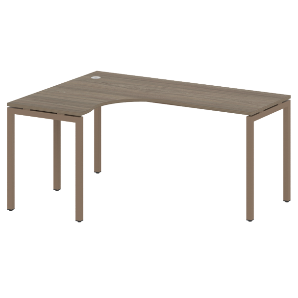 Metal System Quattro Стол криволинейный левый на П-образном м/к 40БП.СА-4 (L) Вяз/Мокко металл 1600*1200*750 - Вид 1