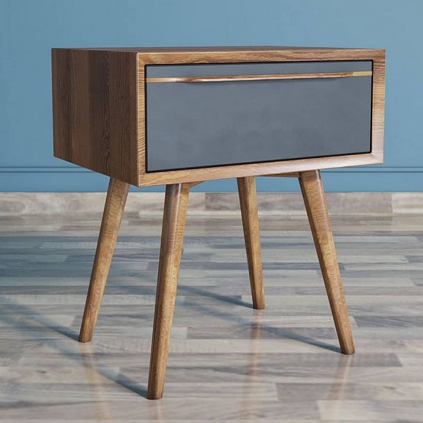 Тумба прикроватная "Bruni Black" BR-11 - Вид 3