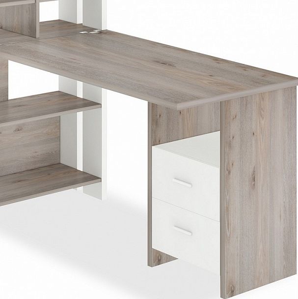 Стол компьютерный Домино Лайт СТЛ-ОВХ+С120Прям Белый/Нельсон - Вид 2