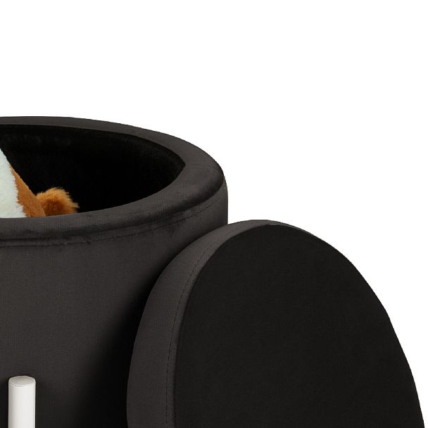 Пуф Кен с местом для хранения Темно-серый Confetti stone/белый - Вид 4