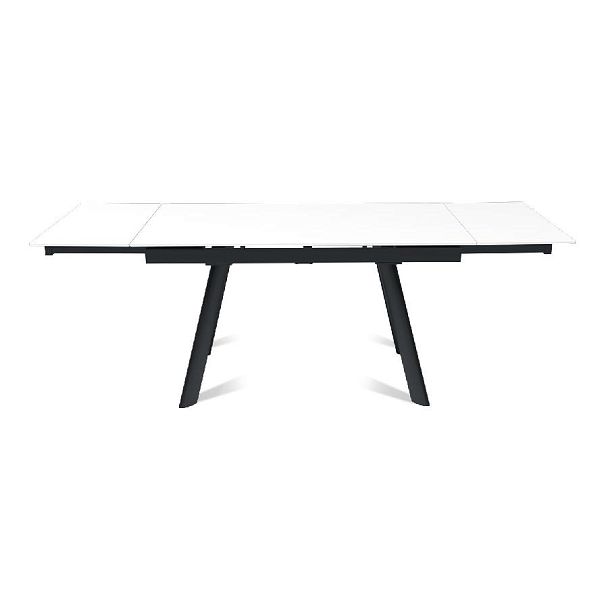 Стол раскладной Stone (140+40+40), керамика матовая белая - Вид 5