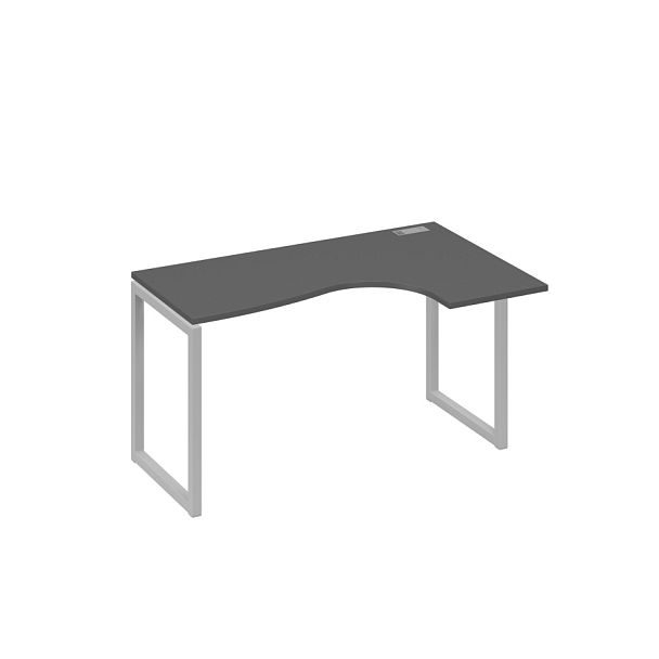 Стол эргономичный правый "Классика" на металлокаркасе QUATTRO A4 А4 Б4 034 БП антрацит премиум / металлокаркас серый - Вид 1