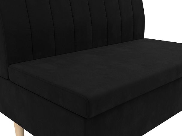 Диван прямой Мини Микровельвет черный - Вид 3